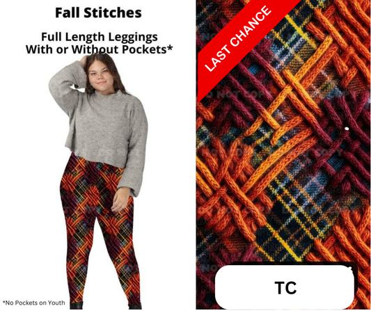 Fall Stitches Full Length Leggings w/ Pockets