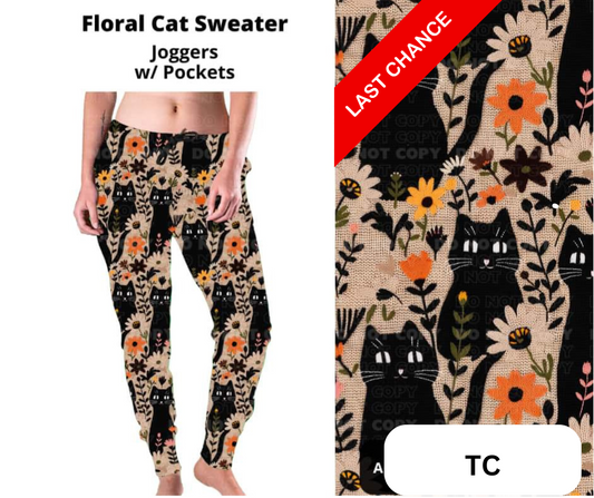 Floral Cat Sweater Joggers