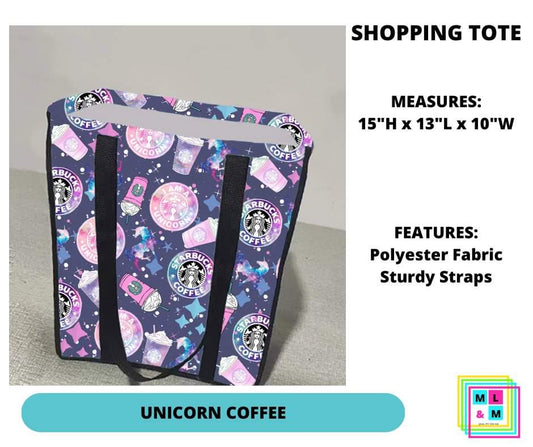 Unicorn Coffee Shopping Tote
