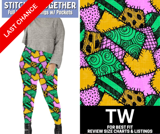 Stitched Together Full Length Leggings w/ Pockets