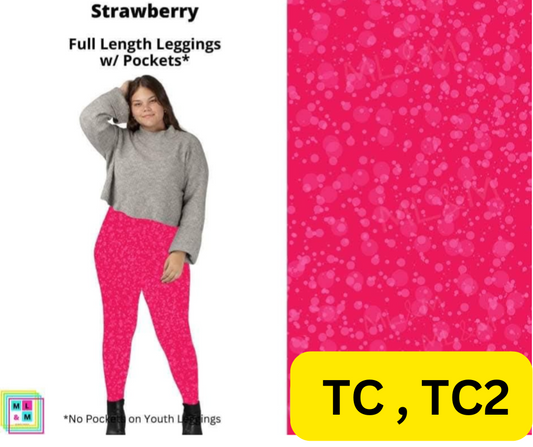 Strawberry Full Length Leggings w/ Pockets