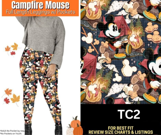 Campfire Mouse Full Length Leggings w/ Pockets
