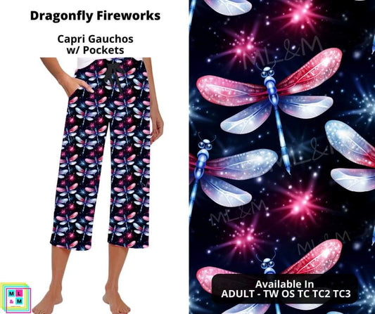 Dragonfly Fireworks Capri Gauchos