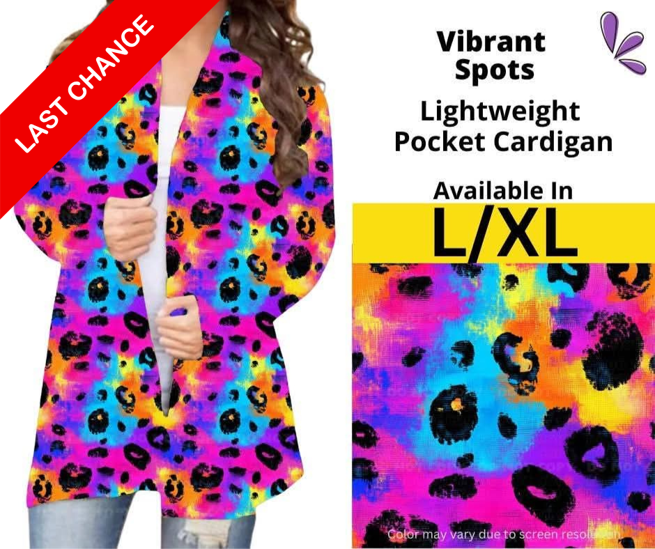 Vibrant Spots Pocket Cardigan