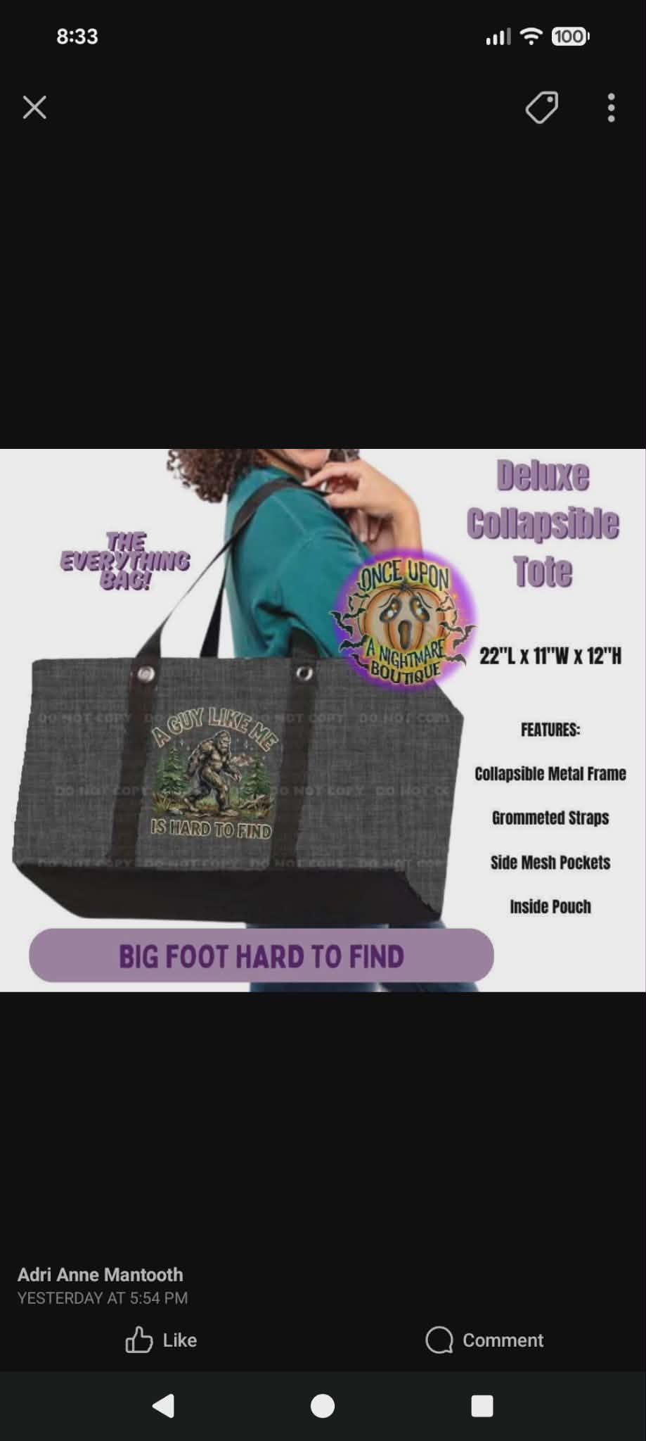 PW Collasible Tote Bags
