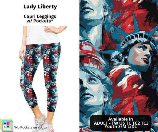 Lady Liberty Capri Length Leggings w/ Pockets