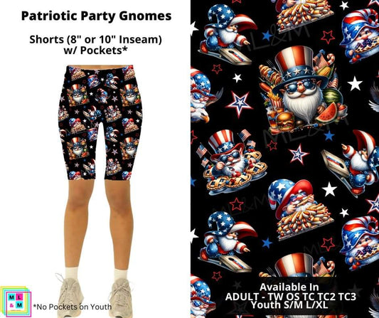 Patriotic Party Gnomes 10" Inseam Shorts
