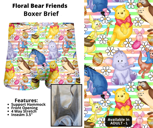 Floral Bear Friends Boxer Briefs