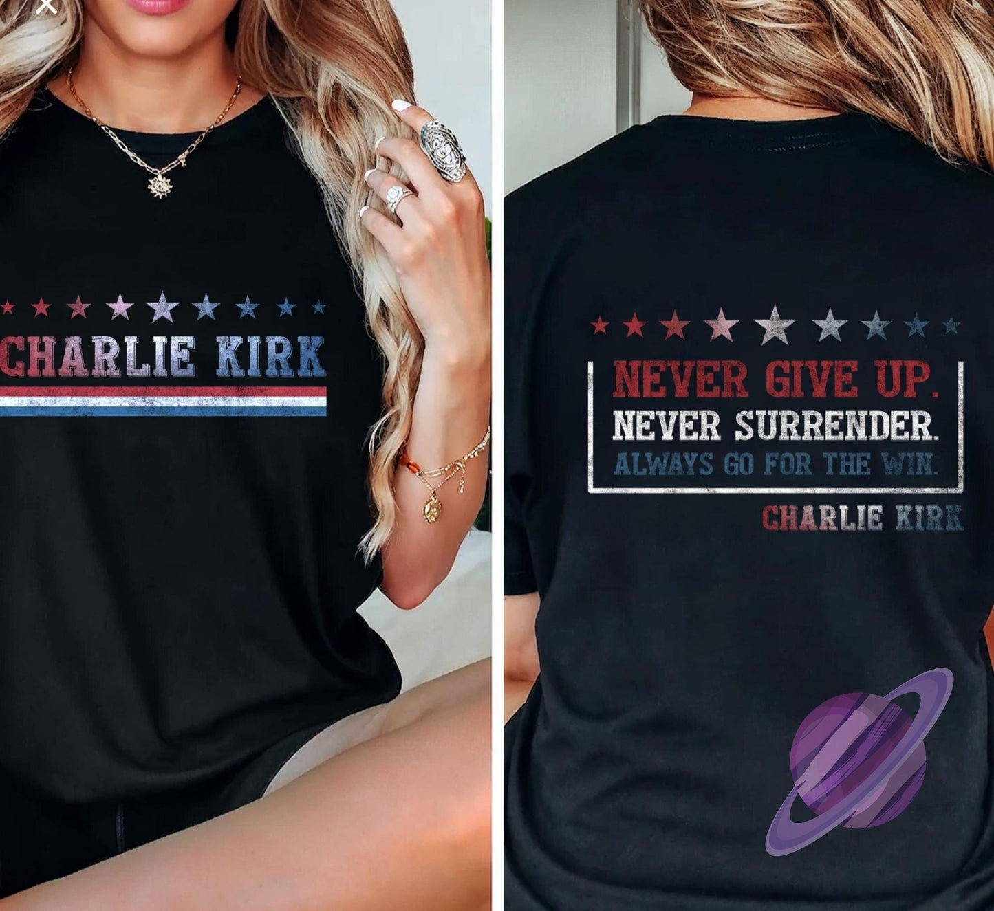 CHARLIE REMEMBRANCE 2 DOUBLE SIDED TEE
