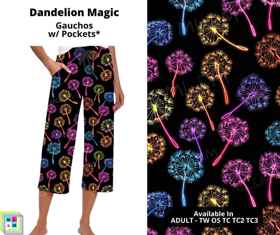 Dandelion Magic Capri Gauchos