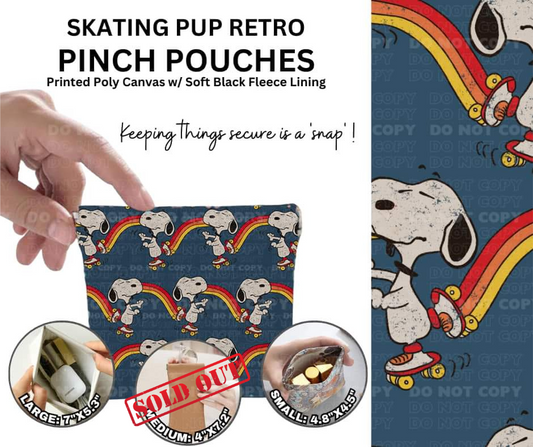 Skating Pup Retro Pinch Pouches
