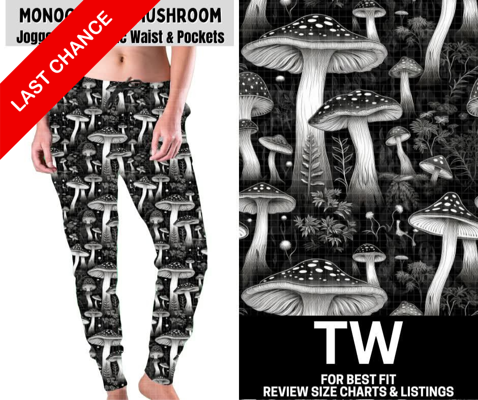 Monochrome Mushroom Joggers