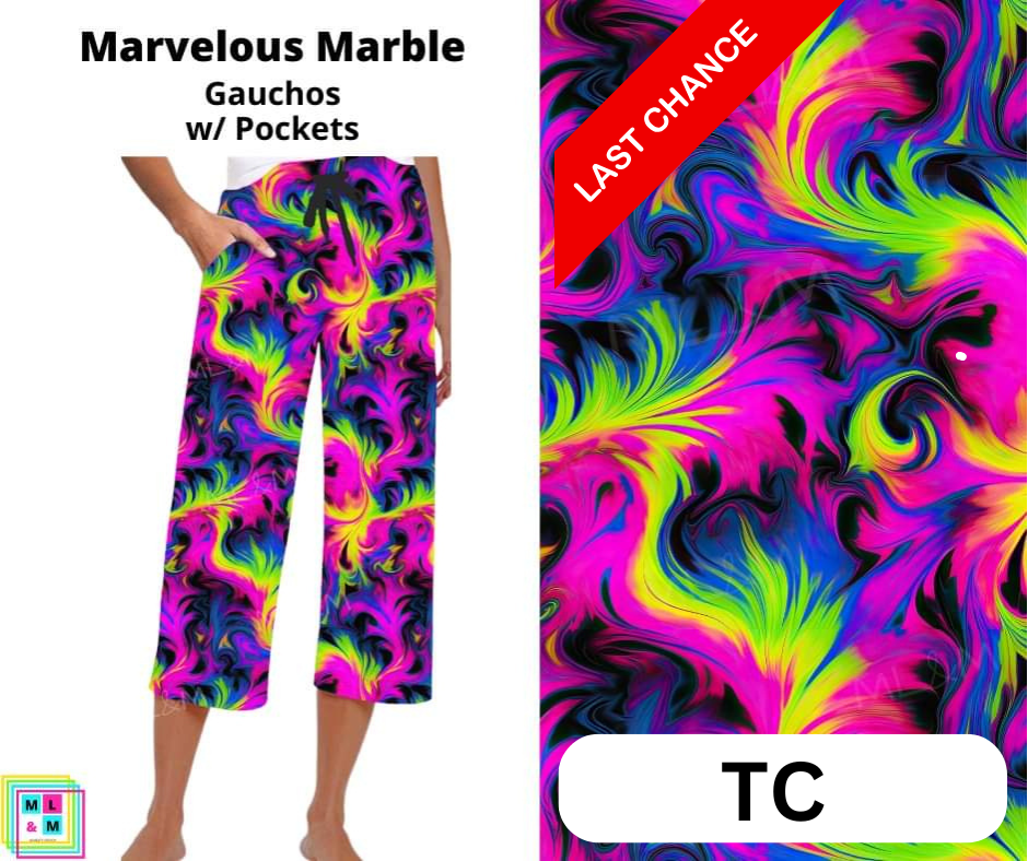 Marvelous Marble Capri Gauchos