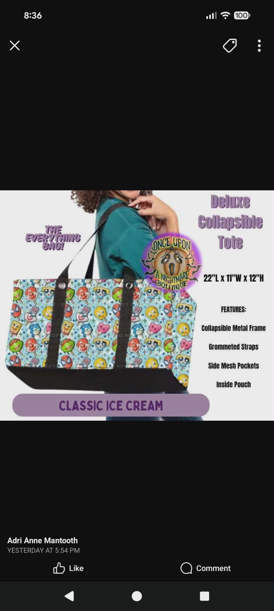 PW Collasible Tote Bags