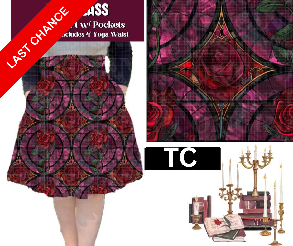 Rose Glass Swing Skirt