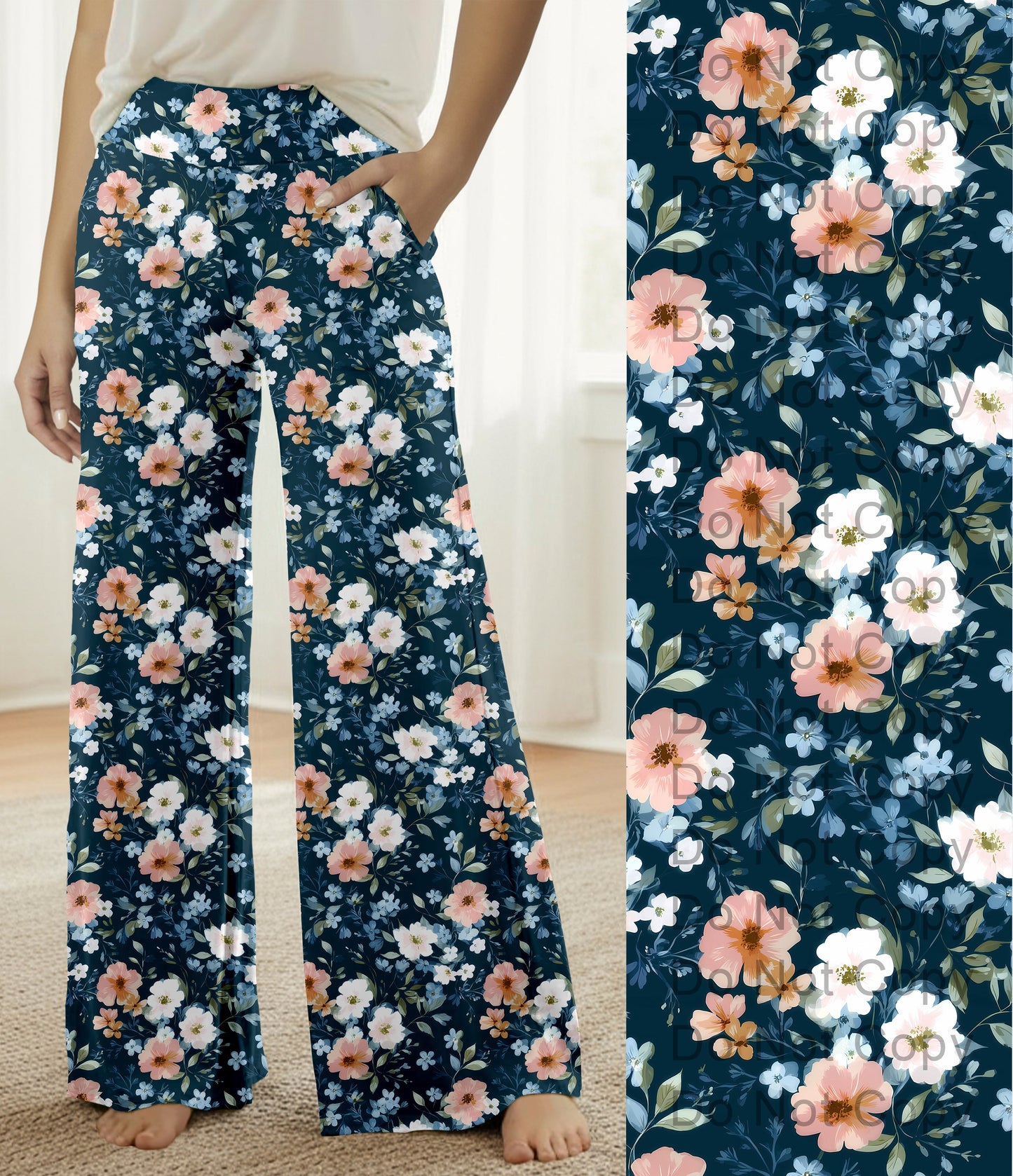 RTS - Serenity Blooms Lounge Pants with Pockets