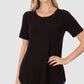 RTS - Short Sleeve Round Neck Top - Black