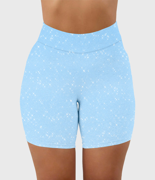 RTS - Light Blue Sparkle Biker Shorts