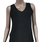 SOLID BLACK-V-NECK TANK