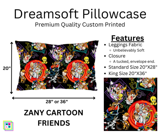 Zany Cartoon Friends Dreamsoft Pillowcase