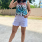 DISTRESSED WHITE JEAN SHORTS