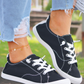 CANVAS SNEAKER RUN- BLACK WHITE