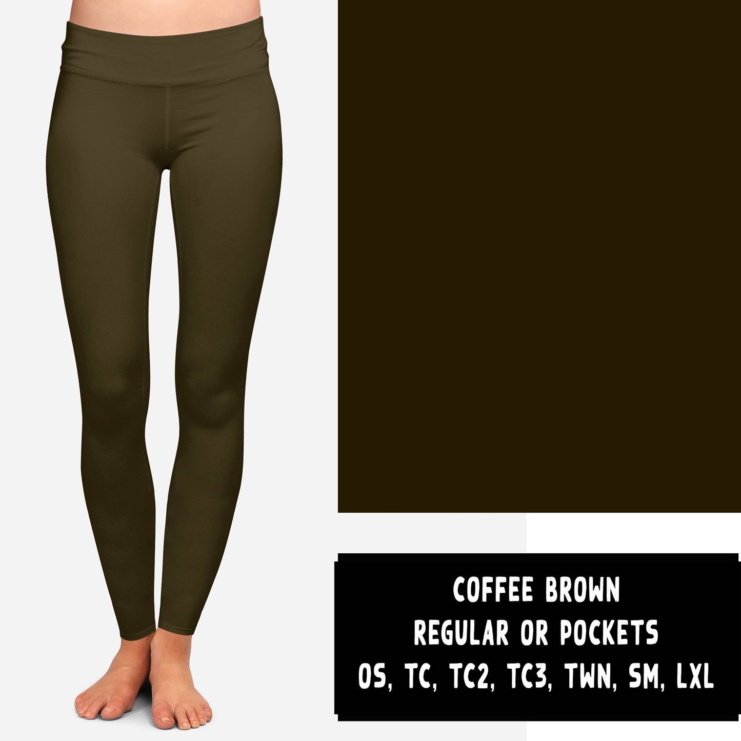 SOLIDS RUN-COFFEE BROWN LEGGINGS/JOGGERS