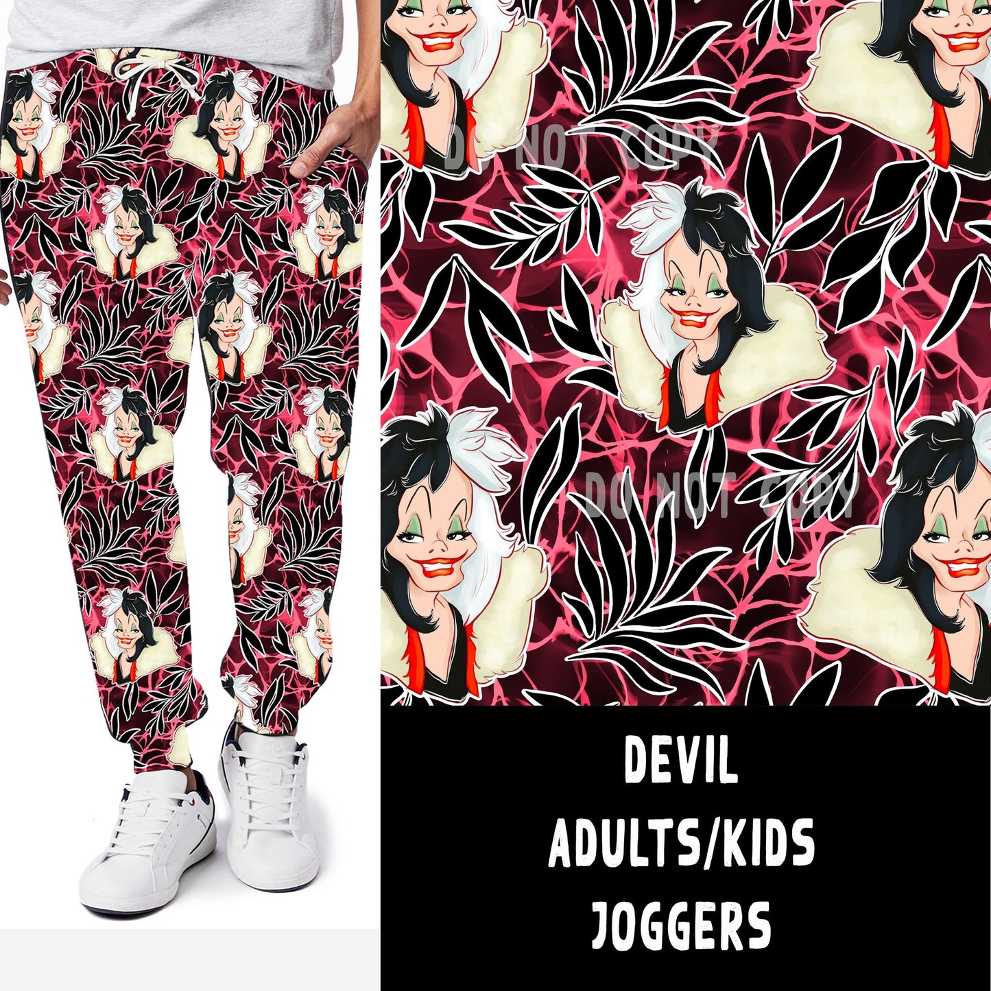 VILLAIN VIP RUN-DEVIL LEGGINGS/CAPRI/JOGGERS